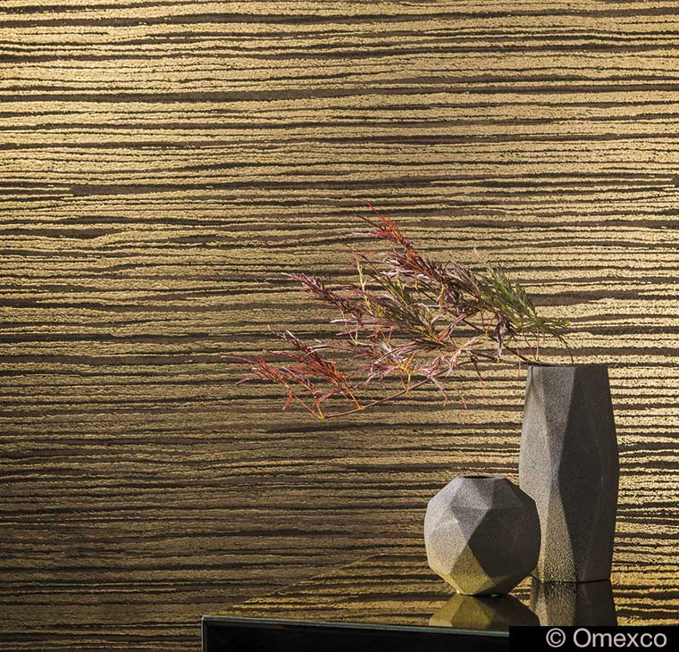 Tapezierarbeiten - Edler Wandbelag in warmen Goldtönen