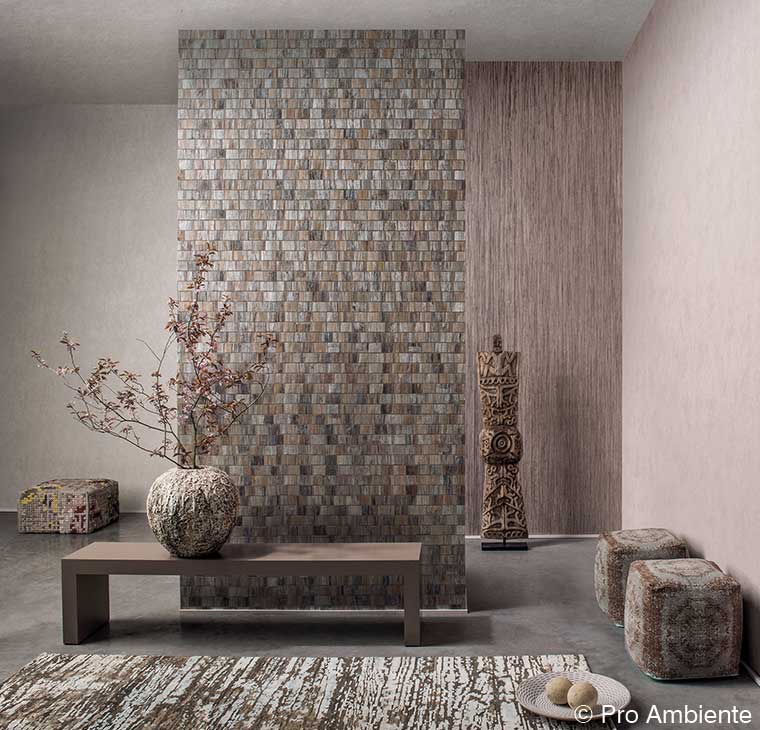 Wandbelag in Steinoptik und harmonischen Naturtönen - pefekt für asiatische Wohnträume