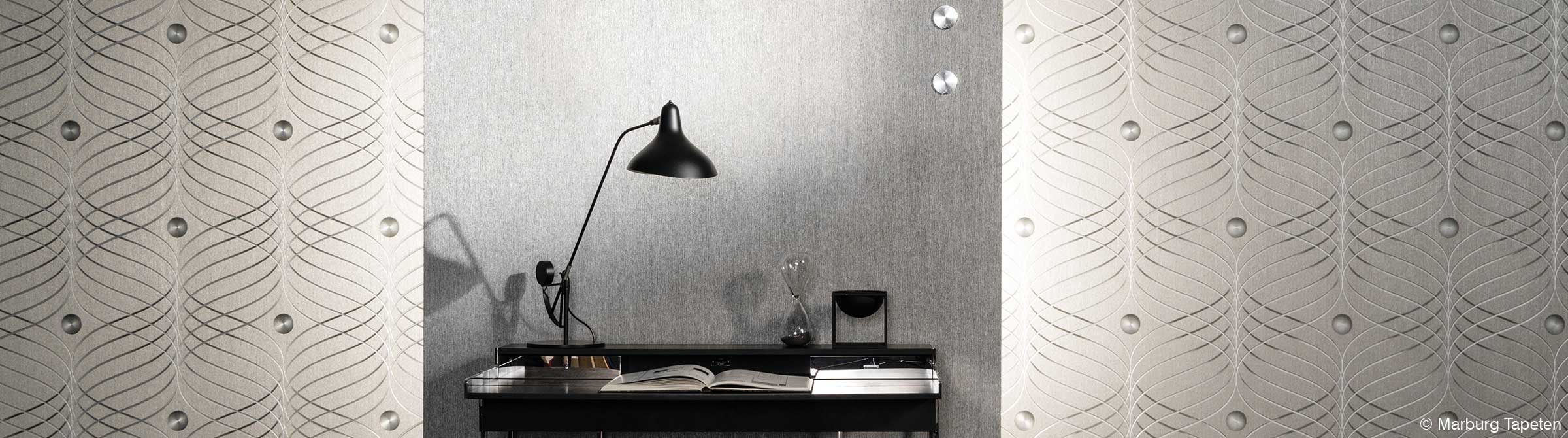 Elegante Coolness für das Büro - Designertapete in Silber